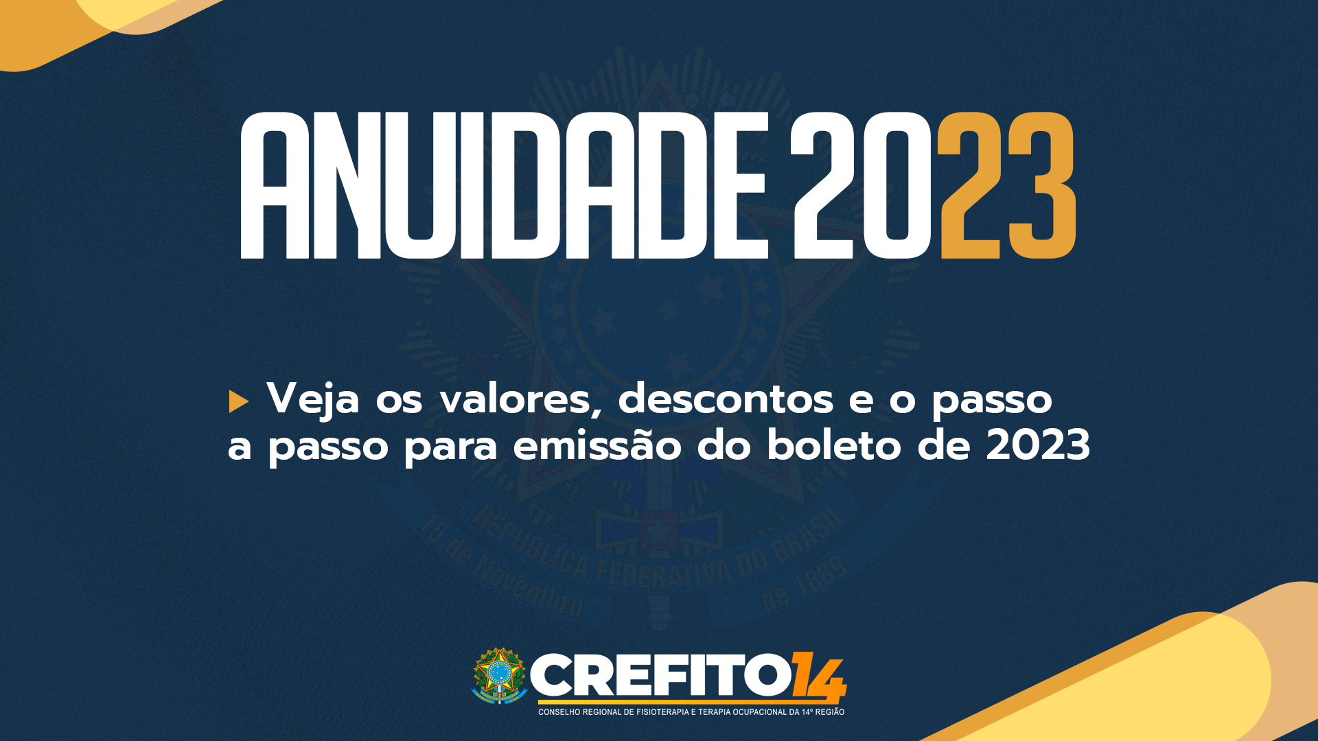 ANUIDADE 2023: boletos já disponíveis!